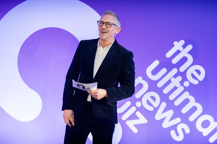 Gary Lineker hosting the Ultimate News Quiz