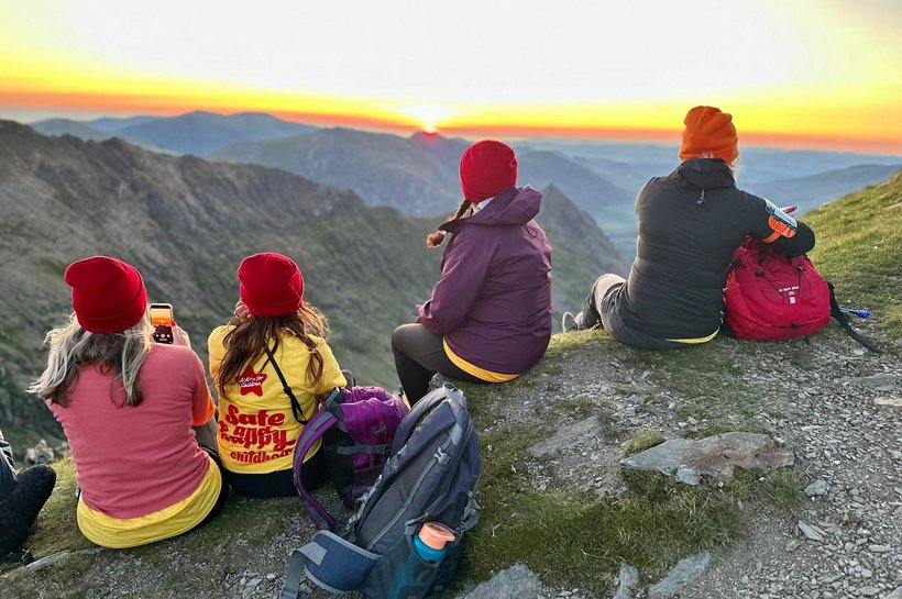 Group of trekkers at the summit