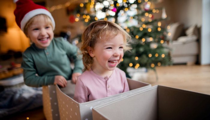 Children playing at Chrsitmas
