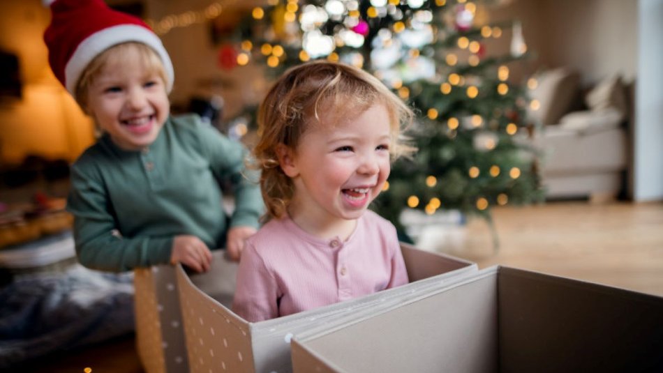 Children playing at Chrsitmas