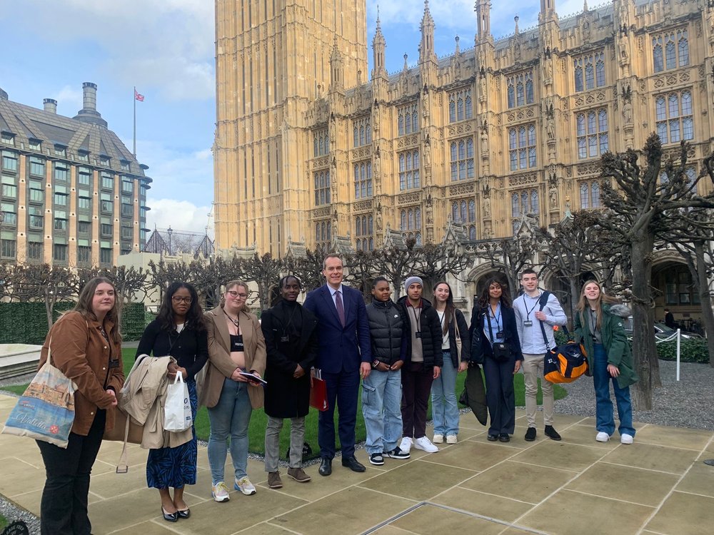 Children's Minister meets young people outside parliament