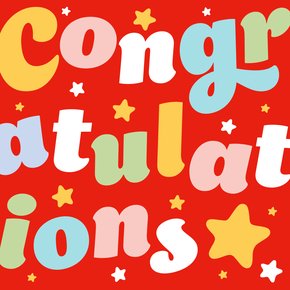 Congratulations typography multicoloured