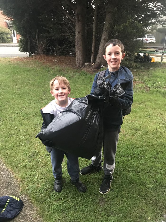 Eric and Idris litter pick DIY Fundraising