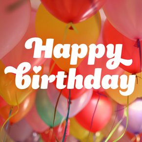 Happy birthday on balloon photo background