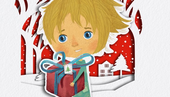 Lucy - Smiling with gift