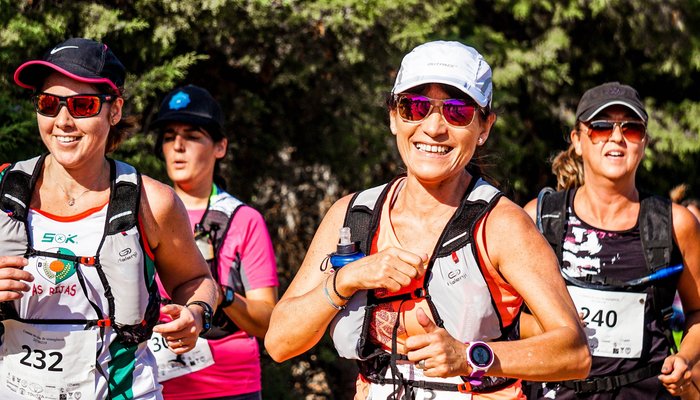 Group of women running a marathon