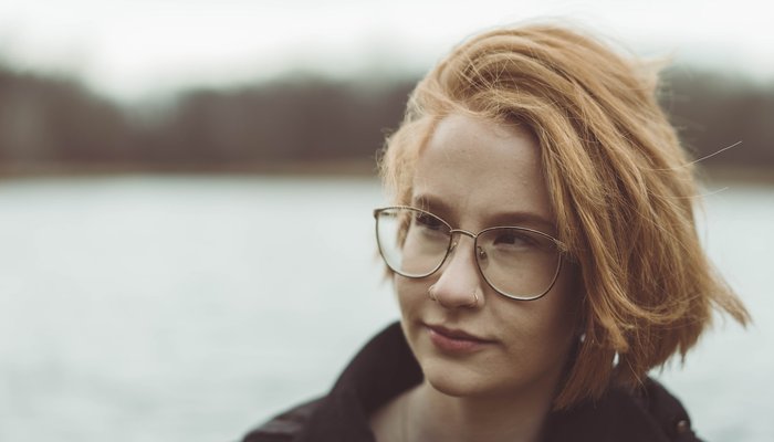 Teenage girl with piercings