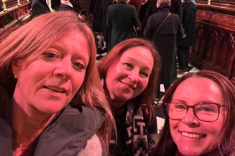 Alexandra Hoffman, Emily Evans and Nicola Gubbins at the royal carol concert 2025