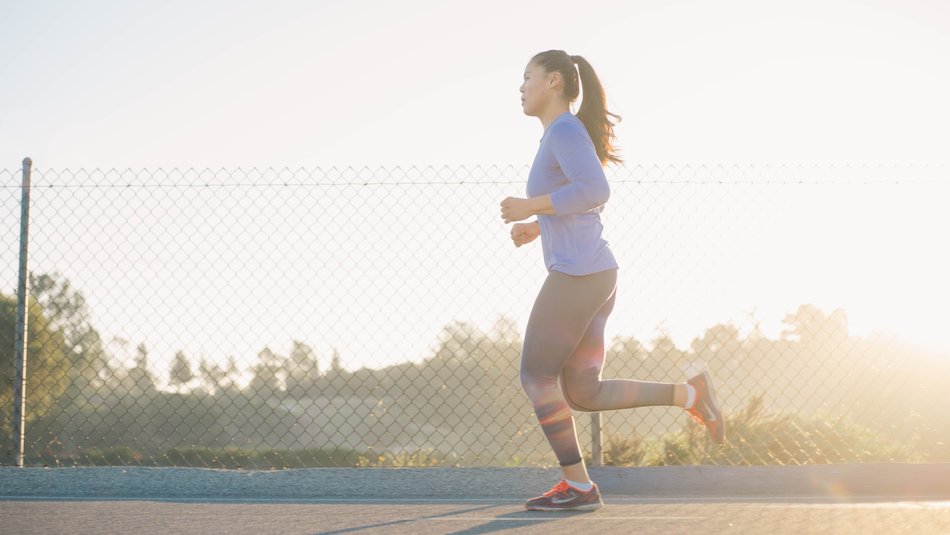 Woman running outdoors