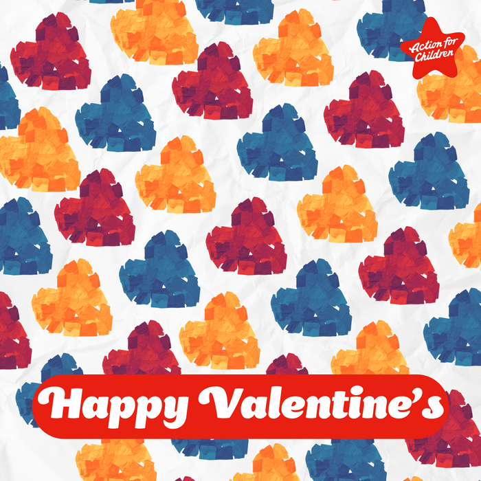 Happy Valentine's Day card, decorated with lots of hearts