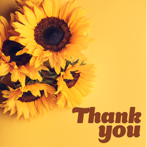 Thank you eCard with sunflowers on yellow background