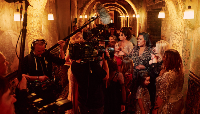 Alison Hammond backstage with Young Carers Aloud choir